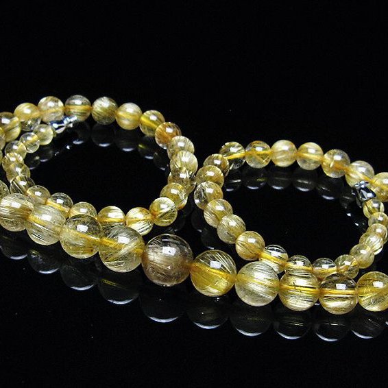 ゴールドタイチンルチル ネックレス 10mm [T162-740]