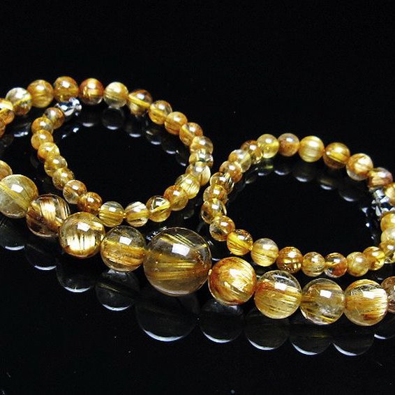 ゴールドタイチンルチル ネックレス 12mm [T162-756]