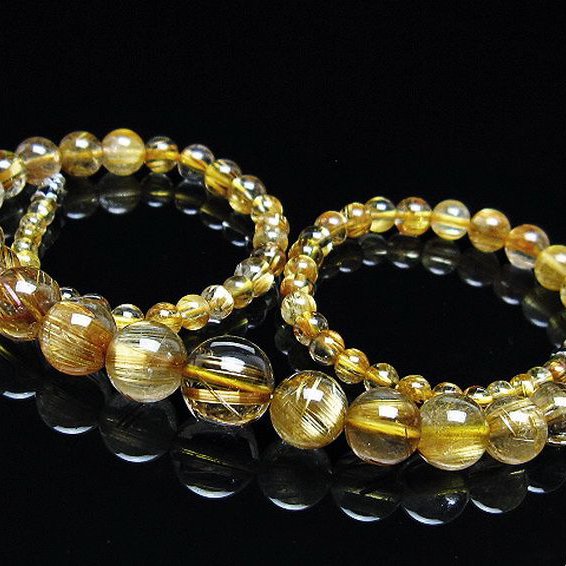 ゴールドタイチンルチル ネックレス 11mm [T162-761]