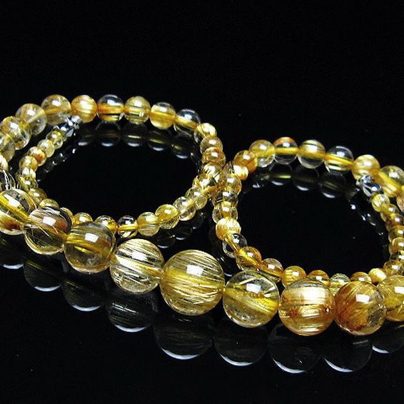 ゴールドタイチンルチル ネックレス 11mm [T162-763]