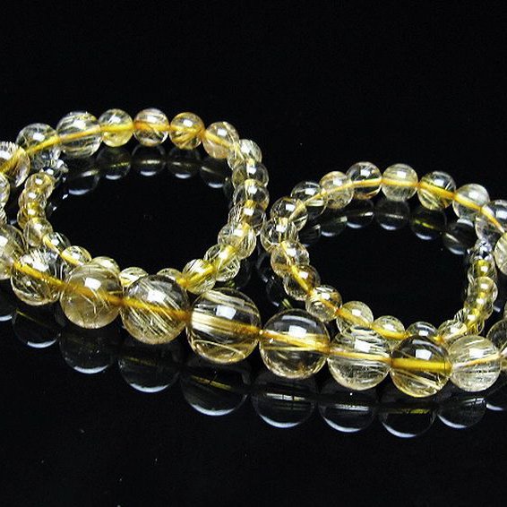 ゴールドタイチンルチル ネックレス 12mm [T162-765]