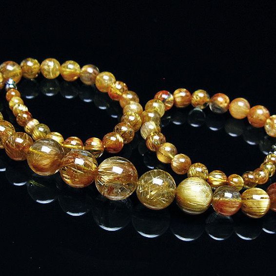 ゴールドタイチンルチル ネックレス 12mm [T162-768]