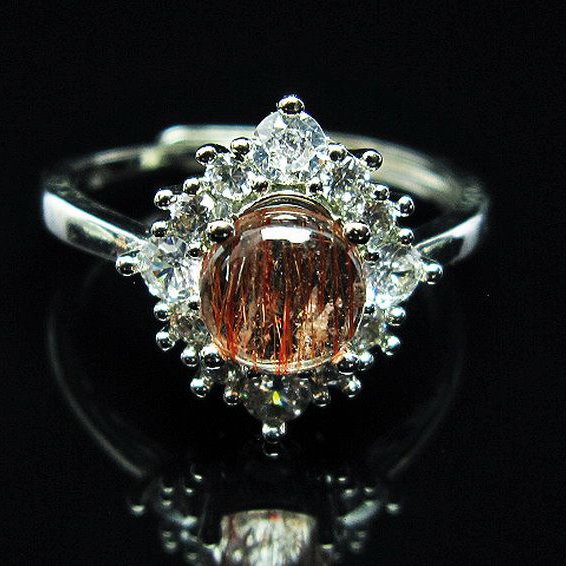 ファイナルグレード金針ルチル水晶 指輪 (21号)[T164-6826]