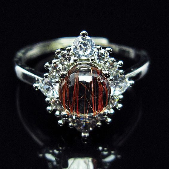 ファイナルグレード金針ルチル水晶 指輪 (21号)[T164-6889]