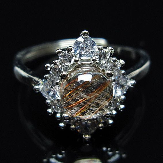 ファイナルグレード金針ルチル水晶 指輪 (20号)[T164-7491]