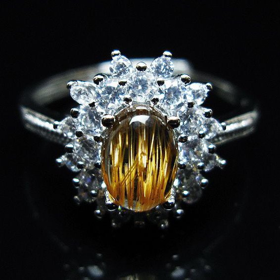 ファイナルグレード金針ルチル水晶 指輪 (18号)[t164-7656]