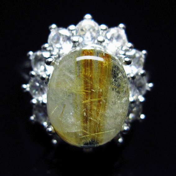 ゴールドタイチンルチル 指輪 (17号)[T164-7679]