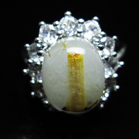 ゴールドタイチンルチル 指輪 (16号)[T164-7681]