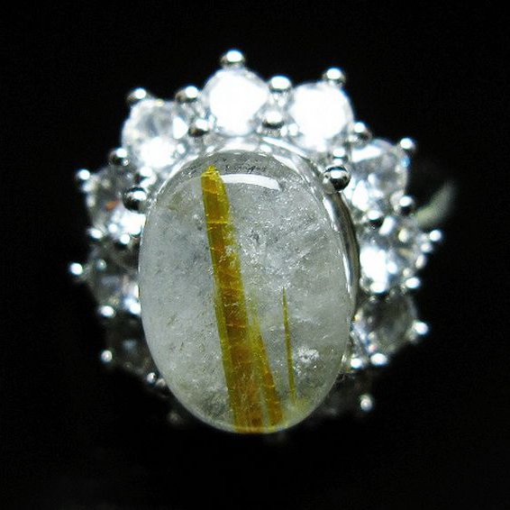 ゴールドタイチンルチル 指輪 (15号)[T164-7699]