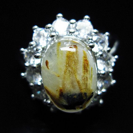 ゴールドタイチンルチル 指輪 (15号)[T164-7701]