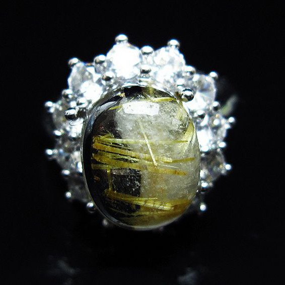 ゴールドタイチンルチル 指輪 (14号)[T164-7743]