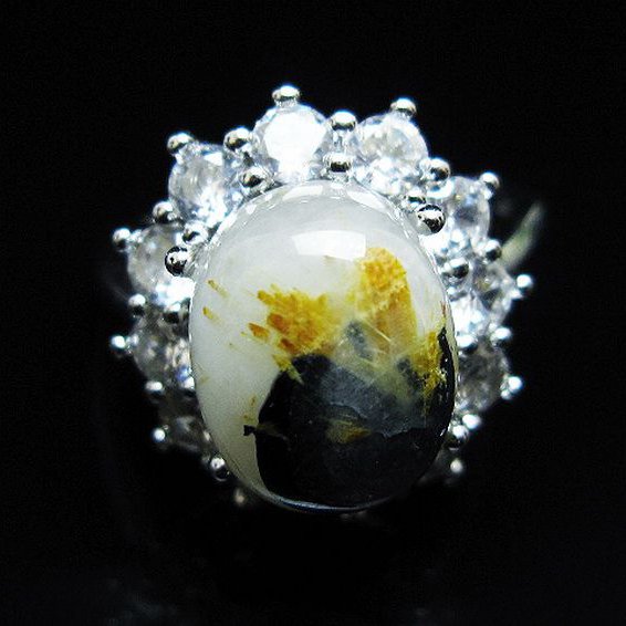 ゴールドタイチンルチル 指輪 (16号)[T164-7787]