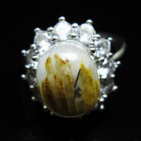 ゴールドタイチンルチル 指輪 (15号)[T164-7790]