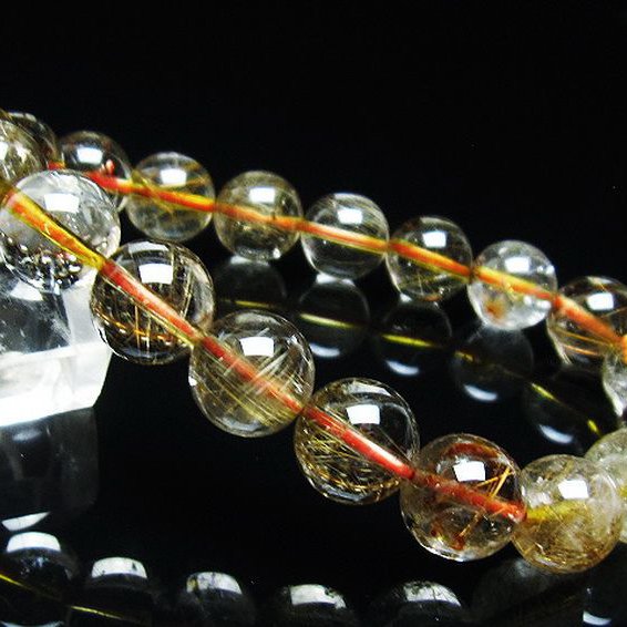 ゴールドタイチンルチル ブレスレット 11mm [T171-6367]