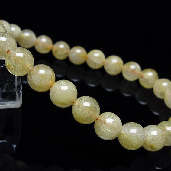 ゴールドタイチンルチル ブレスレット 7mm [t171-6701]