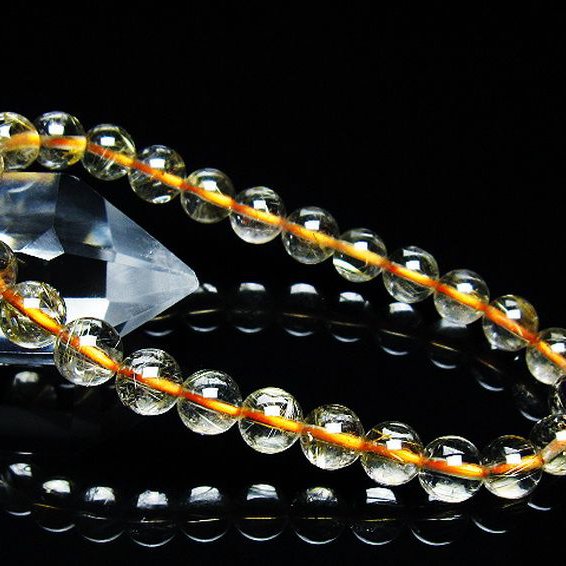 ゴールドタイチンルチル ブレスレット 7mm [t171-7571]