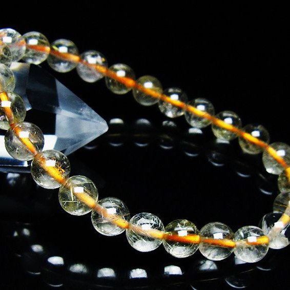 ア*ン様 高品質 約10mm 内径16cm タイチンルチル ブレスレット 簡易証 ルチルクォーツ ブレスレット 10mm タイチンルチル メール便可 [M便 1