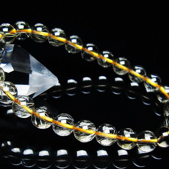 ゴールドタイチンルチル ブレスレット 7mm [t171-7701]