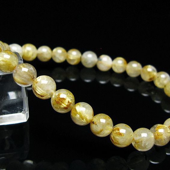 ゴールドタイチンルチル ブレスレット 6mm [t171-7970]
