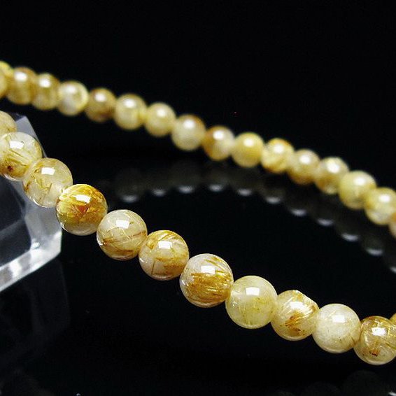 ゴールドタイチンルチル ブレスレット 5mm [t171-7973]