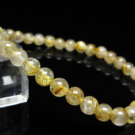 ゴールドタイチンルチル ブレスレット 5mm [t171-7977]