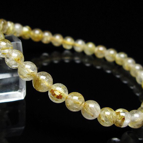 ゴールドタイチンルチル ブレスレット 5mm [t171-7978]