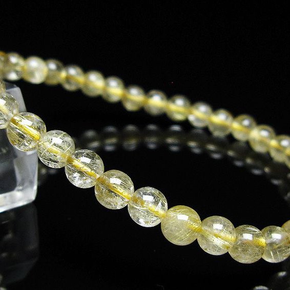 ゴールドタイチンルチル ブレスレット 5mm [t171-7981]