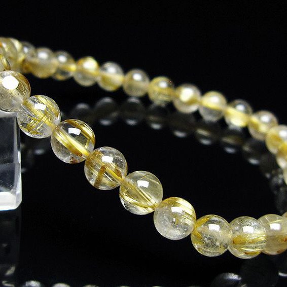ゴールドタイチンルチル ブレスレット 6mm [t171-8011]