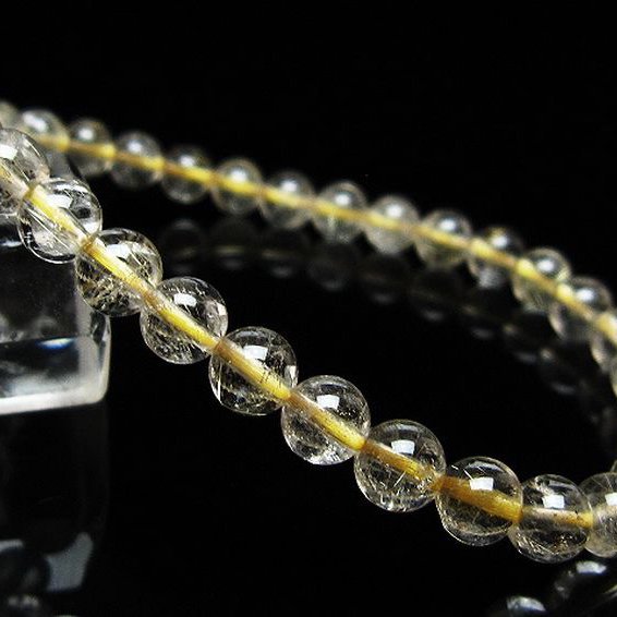 ゴールドタイチンルチル ブレスレット 6mm [t171-8212]