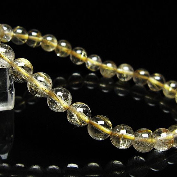 ゴールドタイチンルチル ブレスレット 6mm [t171-8216]
