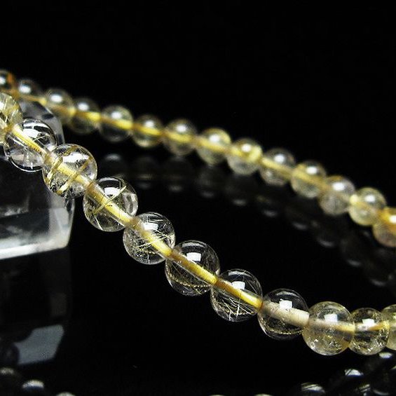 ゴールドタイチンルチル ブレスレット 6mm [t171-8220]
