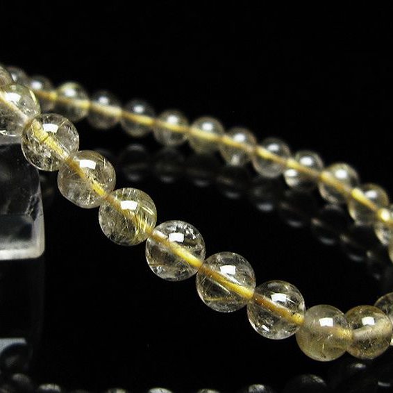 ゴールドタイチンルチル ブレスレット 6mm [t171-8226]