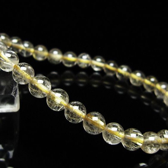 ゴールドタイチンルチル ブレスレット 6mm [t171-8227]