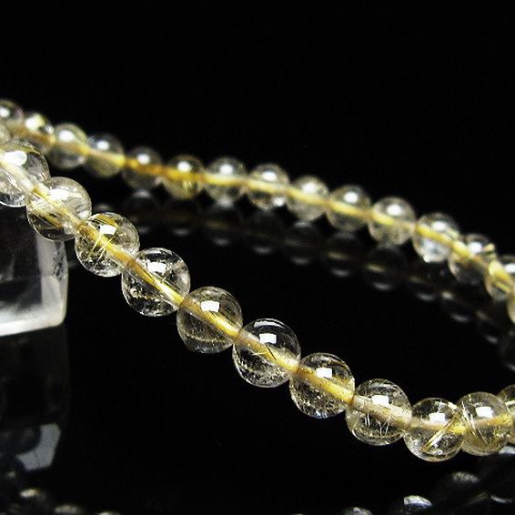ゴールドタイチンルチル ブレスレット 6mm [t171-8232]