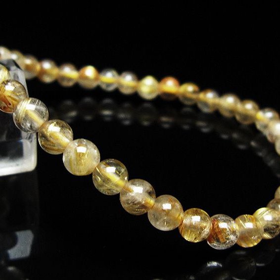 ゴールドタイチンルチル ブレスレット 5mm [t171-8235]
