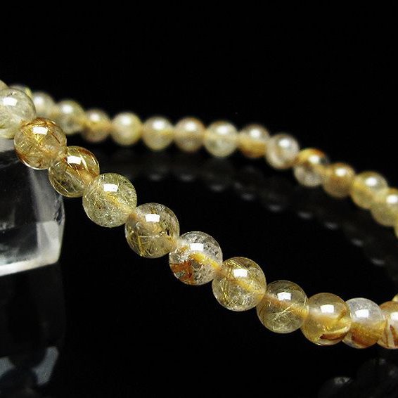 ゴールドタイチンルチル ブレスレット 5mm [t171-8237]