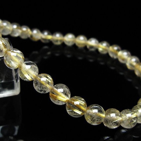 ゴールドタイチンルチル ブレスレット 6mm [t171-8238]