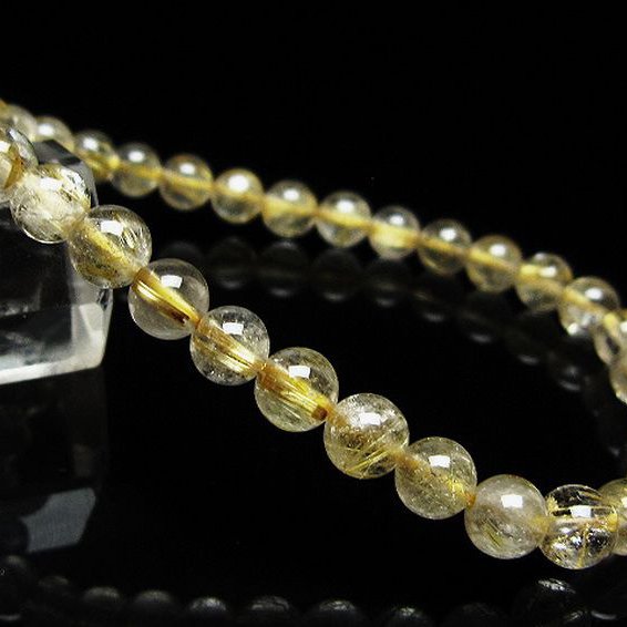 ゴールドタイチンルチル ブレスレット 6mm [t171-8241]