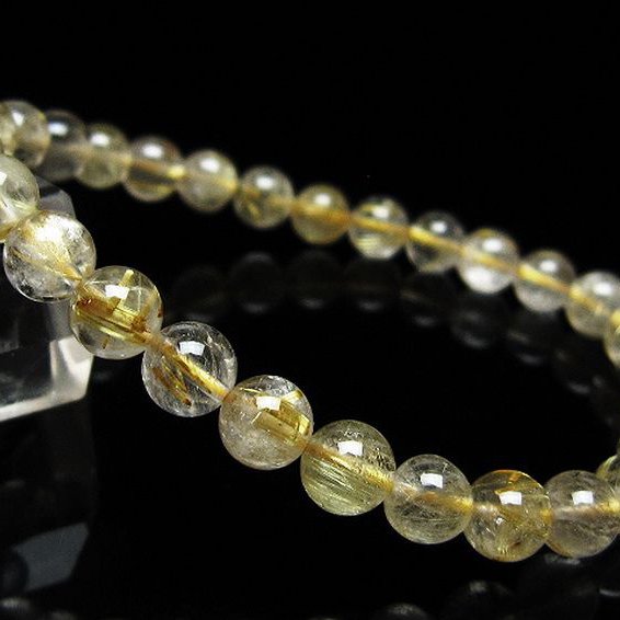 ゴールドタイチンルチル ブレスレット 6mm [t171-8246]