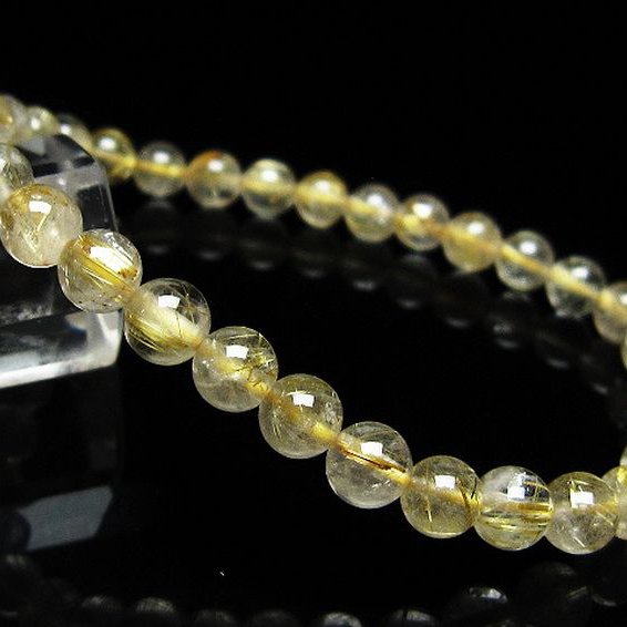 ゴールドタイチンルチル ブレスレット 6mm [t171-8250]