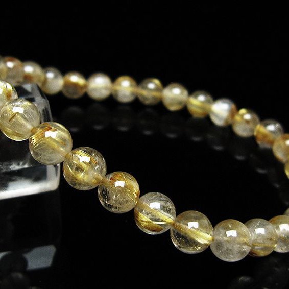 ゴールドタイチンルチル ブレスレット 6mm [t171-8291]