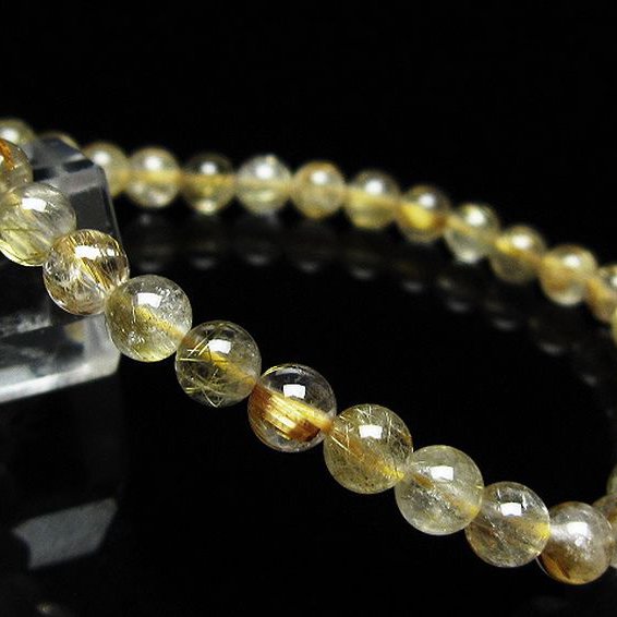 ゴールドタイチンルチル ブレスレット 6mm [t171-8303]