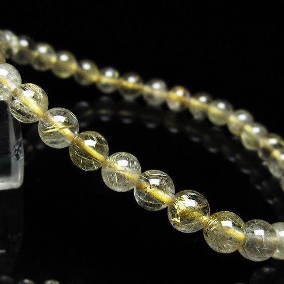 ゴールドタイチンルチル ブレスレット 6mm [t171-8305]