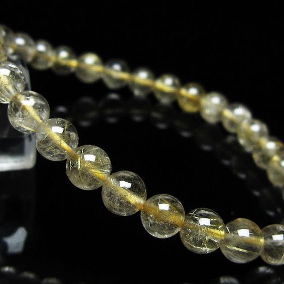 ゴールドタイチンルチル ブレスレット 6mm [t171-8307]