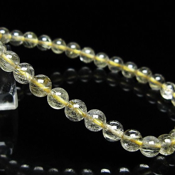ゴールドタイチンルチル ブレスレット 6mm [t171-8309]