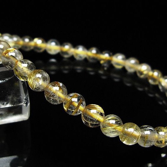 ゴールドタイチンルチル ブレスレット 5mm [t171-8310]