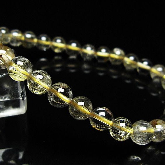 ゴールドタイチンルチル ブレスレット 6mm [t171-8327]