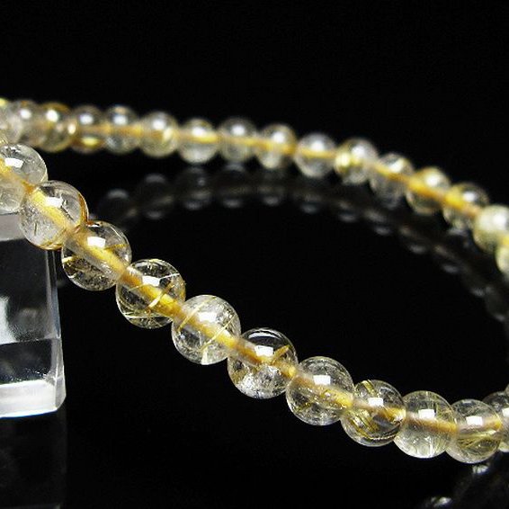 ゴールドタイチンルチル ブレスレット 5mm [t171-8479]