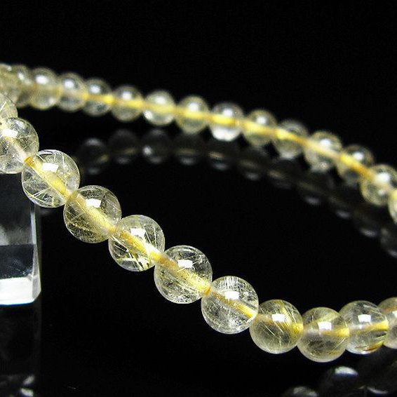 ゴールドタイチンルチル ブレスレット 6mm [t171-8488]