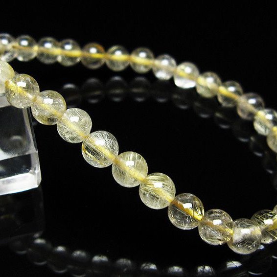 ゴールドタイチンルチル ブレスレット 6mm [t171-8489]
